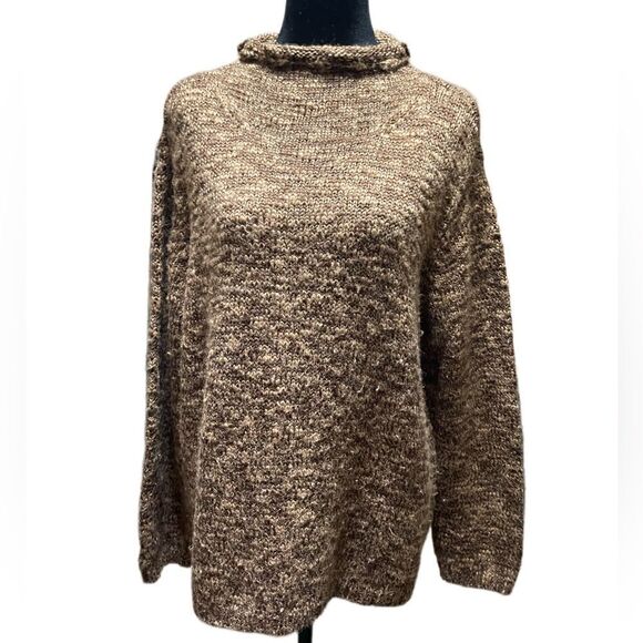 Liz Claiborne chunky golden brown knitted sweater. Size L - Picture 1 of 5
